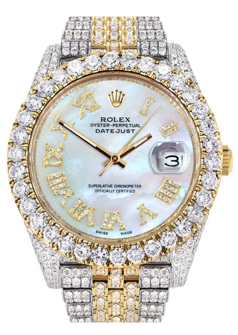 rolex datejust 41 2 tone iced out|iced out Rolex real.